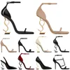 2023 kvinnor klänning skor lyx designer högklackat 8cm 10cm 12cm läder patent trippel svart guld silver dam dam mode sandaler fest bröllop kontor pumps