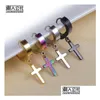 Allergy Cross Ear Clasp Mens Stainless Steel Clip Fashionable Earrings Fashion Punk Studs Jewelry Drop Delivery Dhgdh