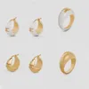 2023 New Fashion Designer Jewelry 세트 DROP GOLD EARRINGS RINGS FOR Women Party Jewelry Gift