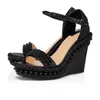 Sandalen vrouwen waterdicht platform sandalen bodem hoge hakken 12 cm dames luxurys ontwerpers schoenen echte lederen pompen dame bruiloft met doos stofzak maat 35-43