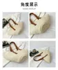 Evening Bags Trendy Lady Style Summer Holidays Small Straw Women Leather Handle Beach Tote Underarm Purse 230411