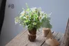 Decorative Flowers WildFlower Bunch With Dried Wood Rustic Twine Faux Foliage Country Style Small Botanical Arrangement