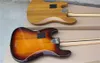 Hochwertiger 4-saitiger Jazz-E-Bass, Lindenkorpus, Ahornhals, Griffbrett, Sunburst, Naturweiß, 9 V, aktive Batterie, verchromte Hardware