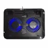 Freeshipping Double Cooling Fan LED Light Laptop Notebook Cooler Radiator Low Noise High Operation With Computer Stand Cooling Pad for Vigv