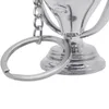 Dekorativa objekt Figurer La Liga Mini Football Keychain Champion Soccer Spanien Award Trophy Key Ring Metal Model Fans Presents Birthday Present 231110