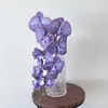 Fiori decorativi di lusso 9 teste grande ramo di orchidea stampa 3D fiore artificiale decorazione di nozze arredamento della camera Fleurs