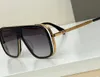 Occhiali da sole rettangolo di rettangolo di resistenza Gold Metal Gradiente Marrone Lenne Sunnies Designer Occhiali da sole Sonnenbrille Shades Uv400 Eyewear Wth Box