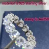 Cluster Rings Single Row Love Heart 5A Zircon Diamond Wedding 925 Sterling Silver Platinum Plated Fine Jewelry For Women Bridal Au750