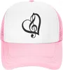 Ball Caps Muzieknoot Hart Baseball Cap Voor Kinderen Kinderen Muzikale Trucker Hoed Lichtgewicht Verstelbare Snapback Sport