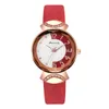 Relógios de pulso Mulheres Girls Quartz Watch With PU Leather Band Numbers Arabic Dress Dress AC889