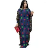 Abbigliamento etnico Abito africano per donna Stampa leopardata a pois Oversize Maxi Caftano marocchino Dubai Abaya Dashiki Caftano