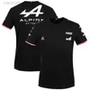 Camisetas Hombre Equipo Alpino Renault F1 Negro Blanco Camiseta Ropa Alonso con Manga Corta 3M411 3M411