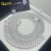 Corrente mossanita 8mm 10mm 12mm, dropshipping, banhado a ouro 925, joias de prata hip hop, gelada, moissanite, corrente de ligação cubana