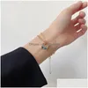 Vlinderarmband Gradiënthelling Dubbellaagse ketting Eenvoudig genereus vrouwelijk Fl-kleur Dierenbedel Hanger Bangle Drop Levering Dhymp