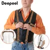 Suspenders heren bretels vintage lederen beugels beugels Suspender mannen harnas punk borst schoudergordel riem riem mode kleding accessoires 230411