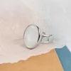 Bandringen Livvy zilveren kleur gladde ovale ronde schijfring open vingerringen voor dames sieraden geschenken 2021 trend p230411