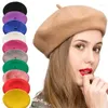 Bérets femmes laine chapeaux mode peintre français chapeau filles à la mode solide dames automne multicolore casquette plate