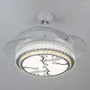 Crystal Ceiling Lamp Fan Bedroom Living Room Simple Nordic Dining Invisible