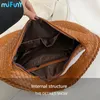 Taille Sacs Mifuny Vegan Cuir Hobo Tissé À La Main Casual Femme Sac À Main Grande Capacité Patchwork Zipper Femmes Épaule Fourre-Tout 230410