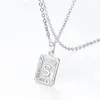 Chokers fashion style silver color dog tag pendant necklace intial letters SZ gifts for women and men P3508G 231110