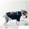 Koszulki dla psiego psa Piękny projektant niedźwiedzi ubrania zwierząt letnia odzież dla małych psów Chihuahua Yorkies Bldog Drop dostawa dh1r8