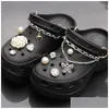 Acessórios para peças de sapatos Cadeia de ferro clássica Frosa de fivela de fivela Croc Croc Charms Trend Crystal Drop Delivery Shoes Dhids