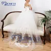 Girl Dresses White Lace Flower For Wedding With Trailing Birthday First Communion Party Kids Special Occasion Ball Gown