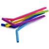 Drinking Straw Silicone Stripes Straw 6 color Silicone Eco Straws Reusable for 800ml Mugs Smoothie Flexible Sucker Jdrij