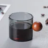 Wine Glasses 120ml Manufacturer Wholesale Glass Coffee Cup Colorful Tea Set Personal Wooden Handle