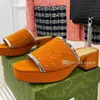 2023 sandals slipper designer women interlocking g studs slide sandal large head rivet letter decorative high heel sandals waterproof platform slider 35-42
