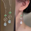 Pendientes colgantes 1 par estilo chino joyas largas joyas Hanfu cheongsam joyas antiguas ganchos de orejas para mujeres regalo de niña