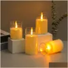 Velas LED Luzes de Vela Eletrônica Flameless Chá Vidro Lâmpada Romântica para Festa de Natal Casamento Decoração de Casa Drop Delivery Jardim Dhhm0