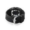 Montres-bracelets Kimsdun Montre Pour Hommes Top Marque De Luxe Étanche Tonneau Évider Crâne Mâle Silicone Relogio Masculino 230410