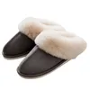 Pantoufles de luxe Faux daim maison femmes pleine fourrure hiver chaud en peluche chambre antidérapant Couples chaussures intérieur dames fourrure 231117