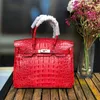 Designer Fashion Platinum Sac 2024 Top à tendance polyvalente Calque de vache Crocodile Crocodile Backbone Match Portable Big