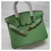 Platinum Designer Tote Bag 2024 Top Cowhide Bags Green Hand Hold One Shoulder Crossbody Leather Women's Small