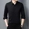 Koszule męskie 2023 Elastyczne projektanty solidne męskie męskie dla mężczyzn odzież Koreańska moda koszula z długim rękawem luksusowa sukienka koszulka 150