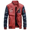 Heren Jassen Jas Mannen Borduren Baseball Pu Lederen Jassen Slim Fit College Luxe Fleece Pilot casaco masculino 231110