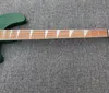 In Stock 4005 4 Strings Dark Green Semi Hollow Body Electric Bass Guitar Triangle MOP Inlay Checkerboard Binding Single F Hole Rounded Corner Body