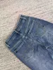 Женские дизайнерские джинсы Xiaoxiangfeng 23SS, осенние прямые брюки с высокой талией, тонкие моющиеся карманы с вышивкой для женщин 3361