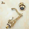Bathroom Sink Faucets Antique Brass Single Handle Mixer Taps and Cold Water Rotatable For Basin Deck Mounted 230410