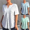 Blouses pour femmes Mode Femmes Évider 2023 Été Vintage Manches courtes Volants Tops Sexy Col V Dames Chemises