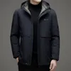 Parkas de plumón para hombre Chaqueta de algodón de gama alta para hombre sombrero desmontable moda de invierno informal de negocios abrigo con capucha grueso y cálido 231110