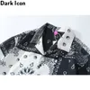 Chemises décontractées pour hommes Dark Icon Noir Blanc Couleur Contraste Bandana Shirt Hommes Street Fashion Polo Chemises Hawaïennes Homme 230410