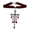Kedjor gotisk klavikulär kedja stora crossses hänge choker symboliska tillbehör 28tf