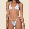 Kobiety stroje kąpielowe Spoondrift Seksowne kwiatowe mikro -stringi zestawy bikini dla kobiet urocze trójkąt kostiumy kąpielowe o wysokim cięciu
