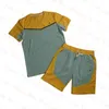 Conjunto de moletom masculino de duas peças, moletom esportivo de algodão, camisetas e shorts de manga curta para o verão.