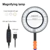 Magnifying Glasses ACALOX Soldering Iron Holder PCB Clip Welding Repair Fixture Tool USB 3X LED Magnifier Soldering Flexible Arm Third Hand 230410