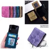 Zflip5 Sakura Bloem Vouwleren kisten voor Samsung Galaxy Z Flip 5 4 3 FLIP5 4 Fashion Luxury Wallet Retro Print Cherry Cat Hard PC Plastic Telefoon Flip Cover Pouch