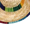 Party Hats 10Pcs Natural Straw Mexican Hat Mini Sombrero Baby Shower Birthday Decoration Tabletop Supplies 230411